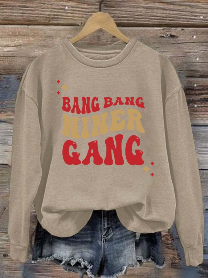 Bang Bang Niner Gang 49ers Football Crewneck Sweatshirt