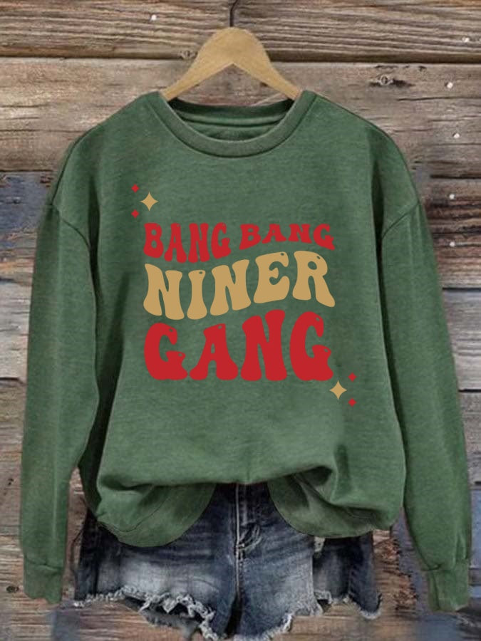 Bang Bang Niner Gang 49ers Football Crewneck Sweatshirt