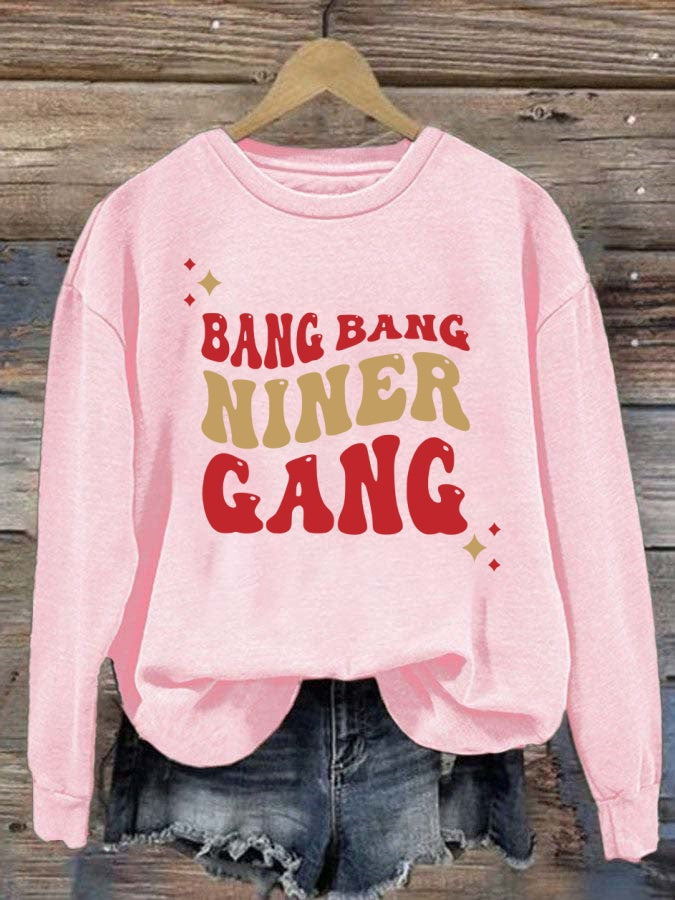 Bang Bang Niner Gang 49ers Football Crewneck Sweatshirt