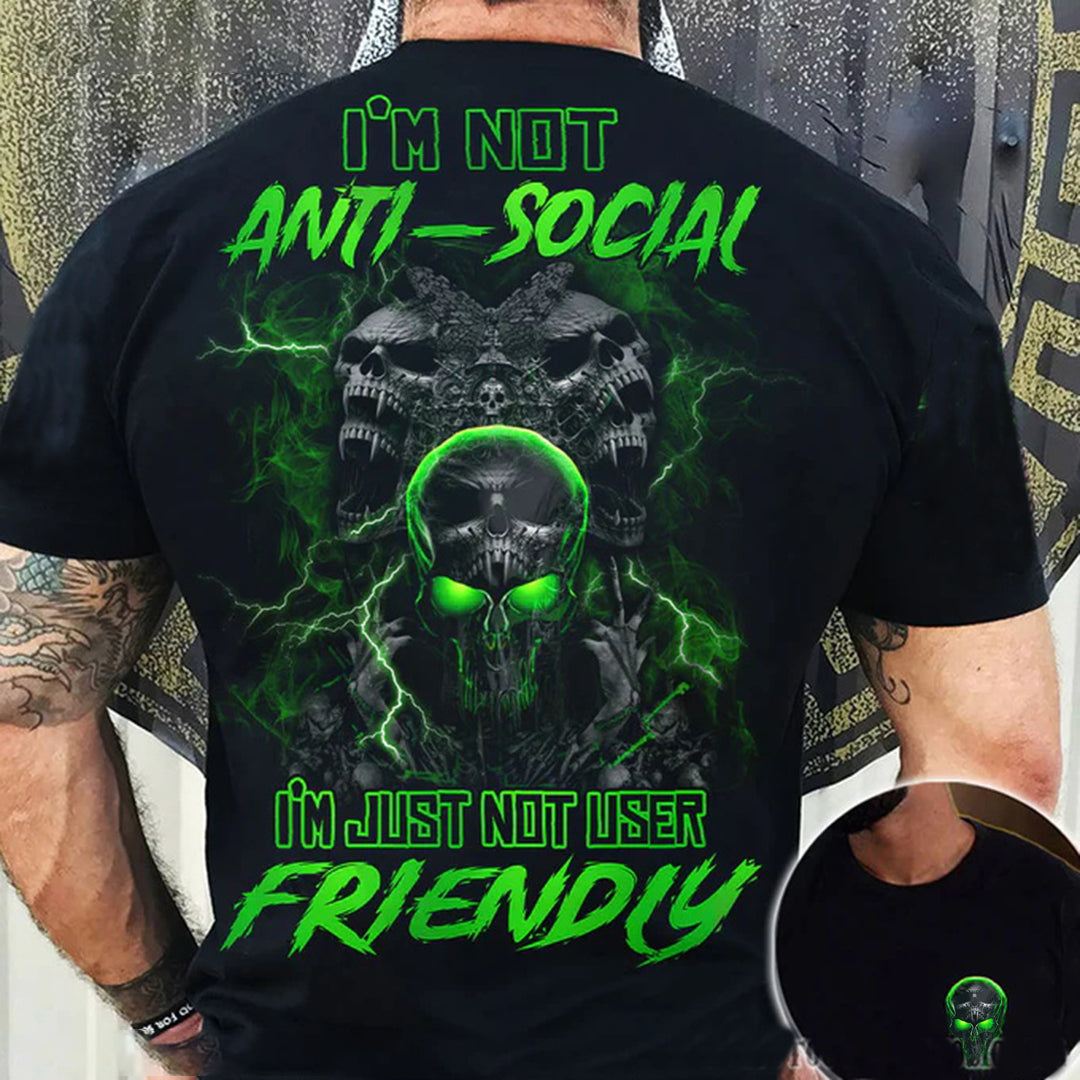 I'm Not Anti-social Skull All Over Print Men's Short Sleeve T-Shirt