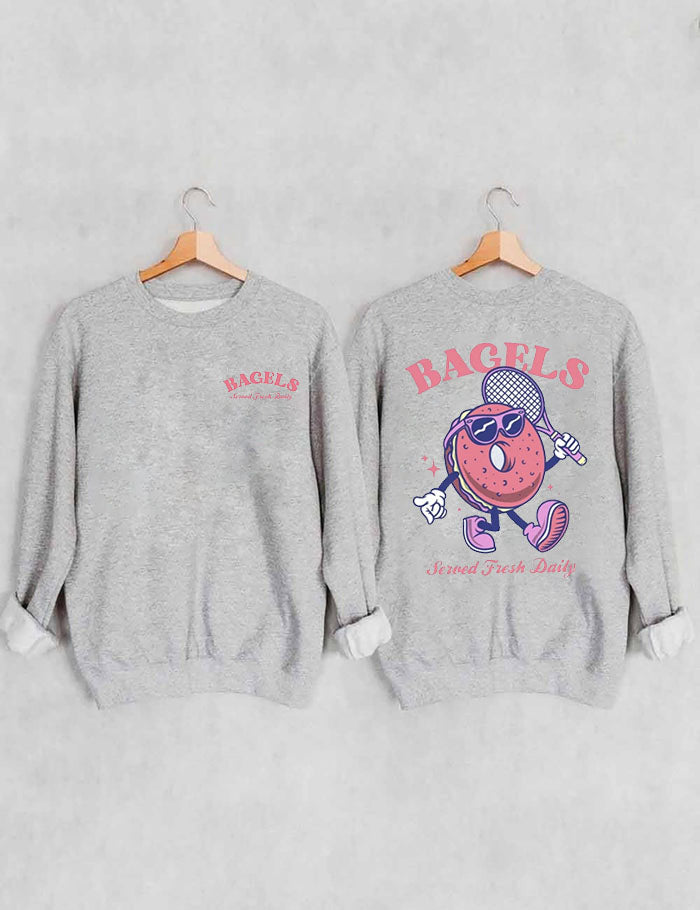 Cute Bagels Tennis Sweatshirt