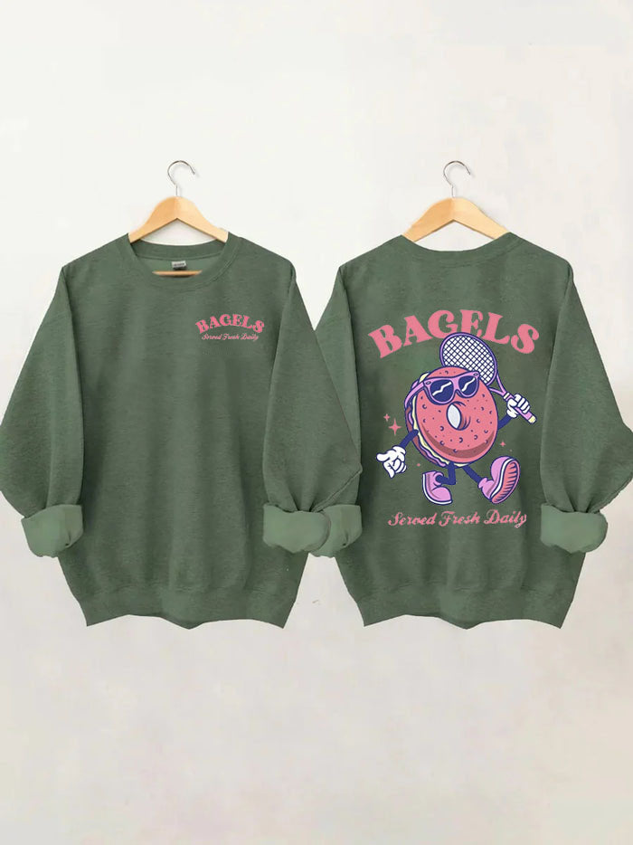 Cute Bagels Tennis Sweatshirt