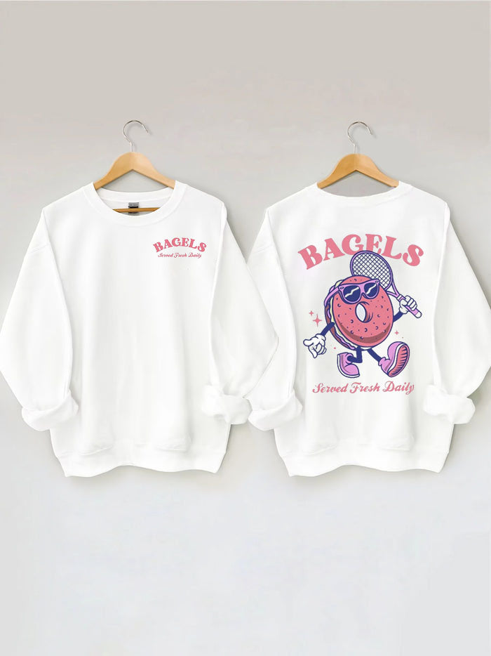 Cute Bagels Tennis Sweatshirt