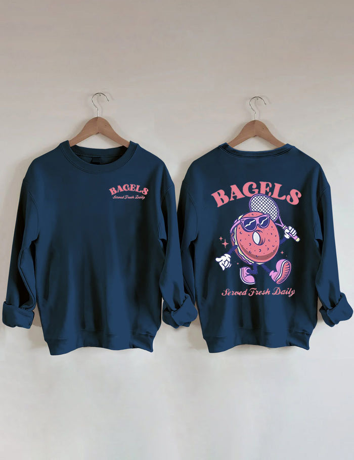 Cute Bagels Tennis Sweatshirt