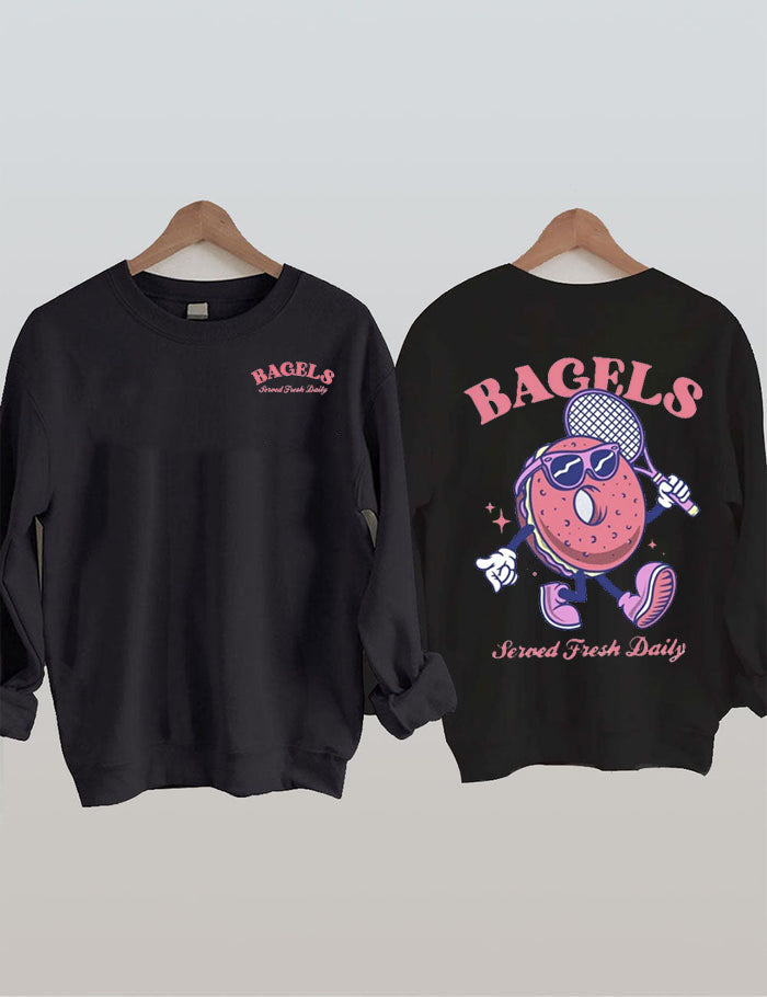 Cute Bagels Tennis Sweatshirt