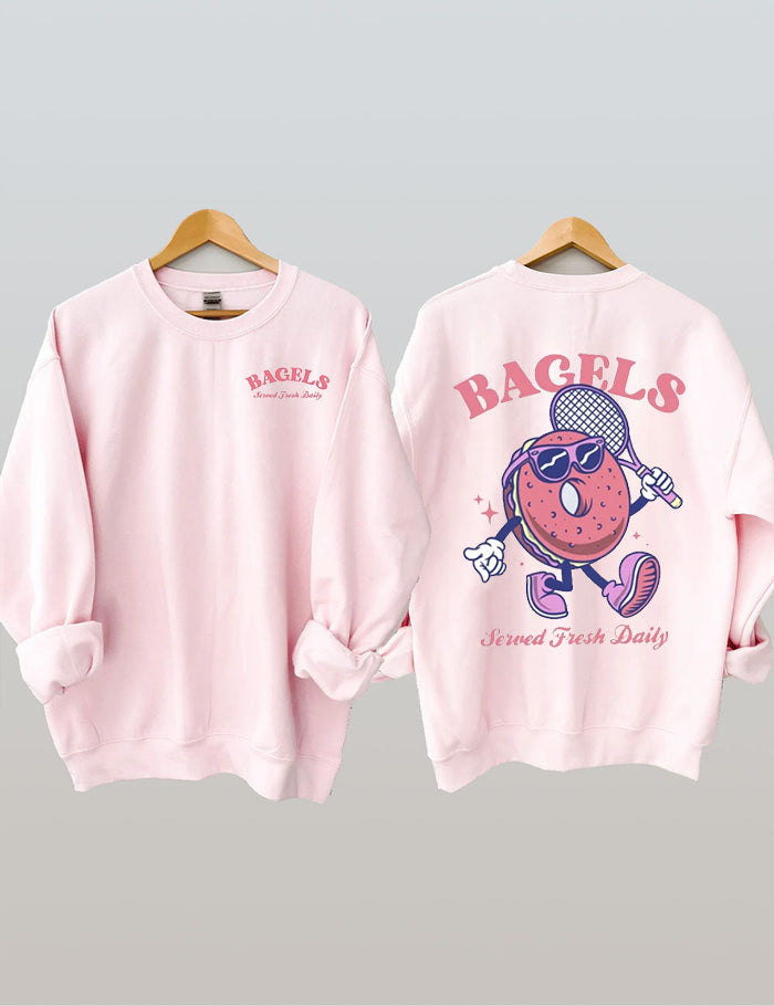 Cute Bagels Tennis Sweatshirt