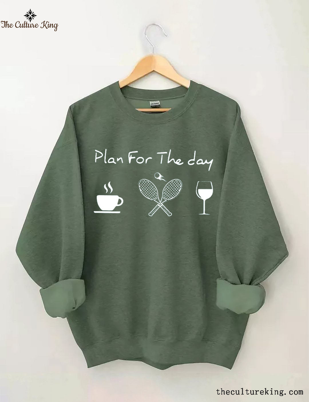 Plan For The Day Coffee Tennis Wine Sweatshirt