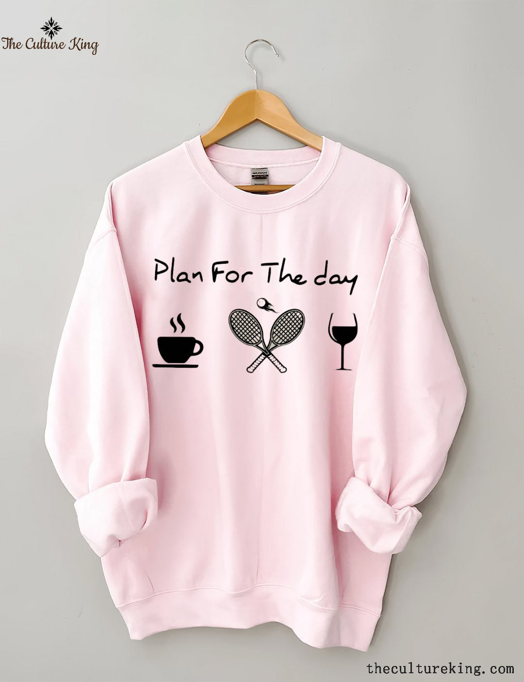 Plan For The Day Coffee Tennis Wine Sweatshirt