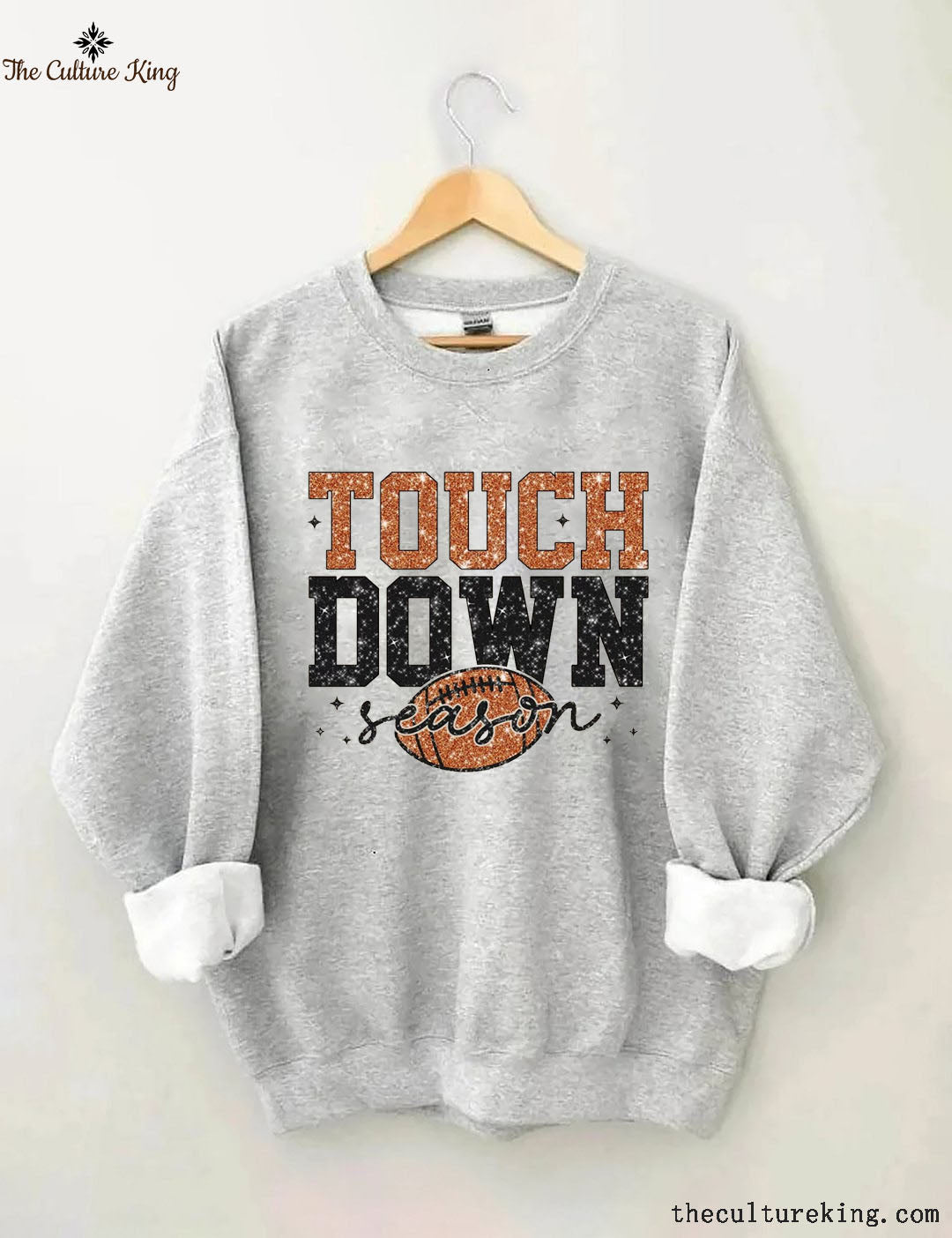 Touch Down Season Football Print Sweatshirt