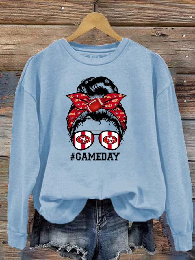 49ers Mom Bun Gameday Football Sweatshirt