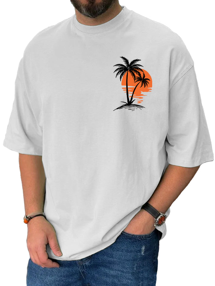 Men's Hawaiian Beach Fun Print Short Sleeve T-Shirt