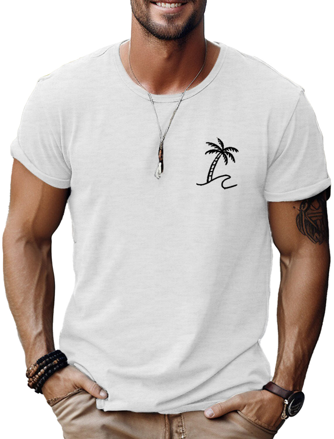 Men's Fashion Casual Coconut Print Short Sleeve T-Shirt