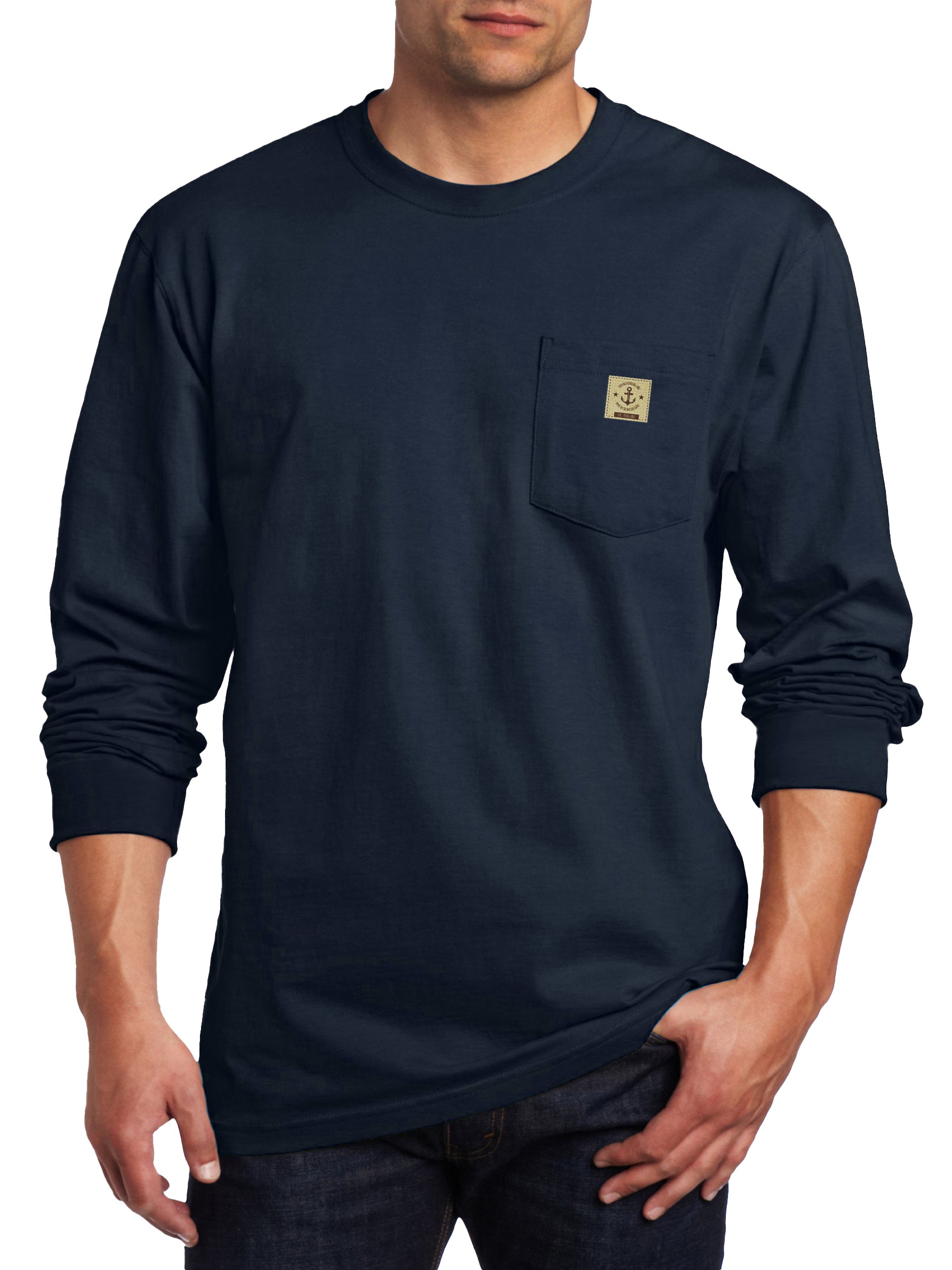 Men's Casual Sports Workwear Bottoming Long Sleeve Pocket T-shirt