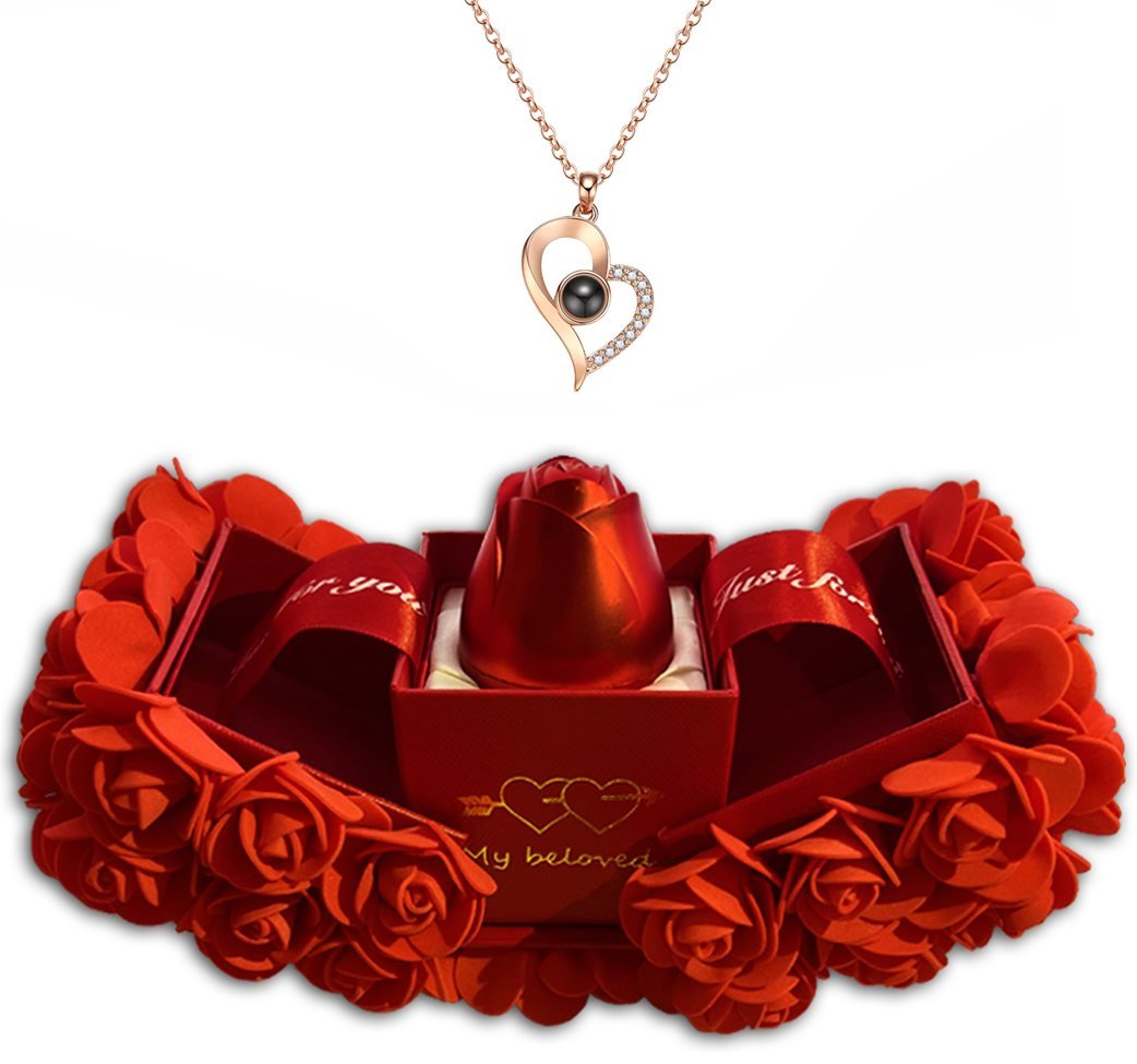 MyLoveCustom™  100 Language I Love You Projection Necklace Gift Box