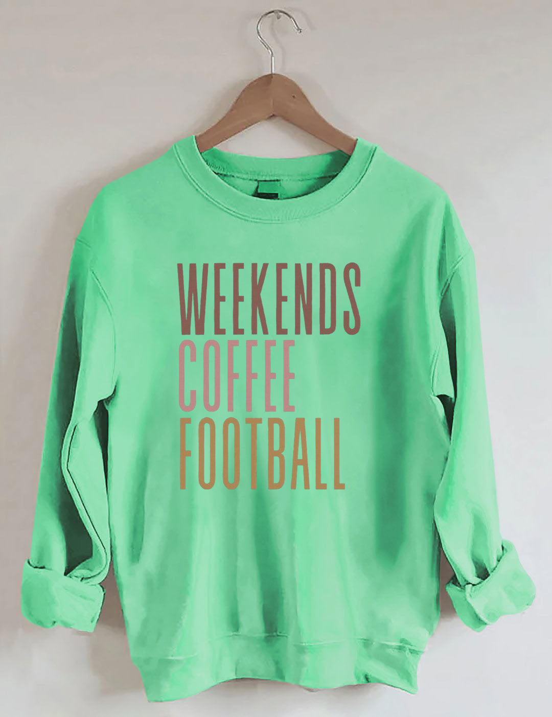 Weekends Coffee Football Sweatshirt