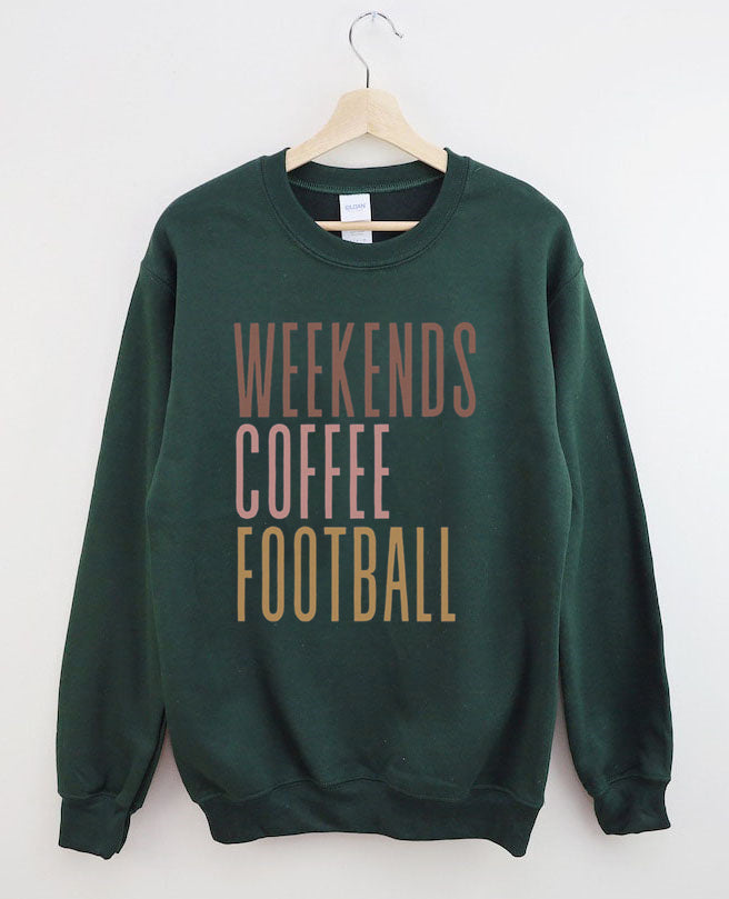 Weekends Coffee Football Sweatshirt