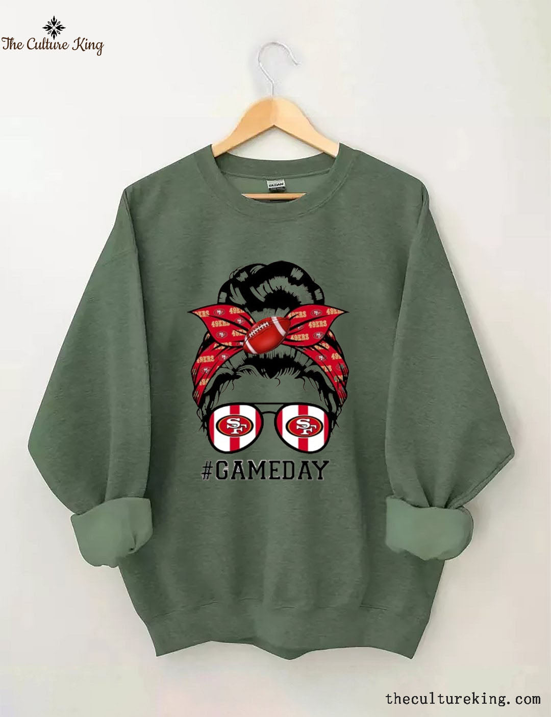 49ers Mom Bun Gameday Football Sweatshirt