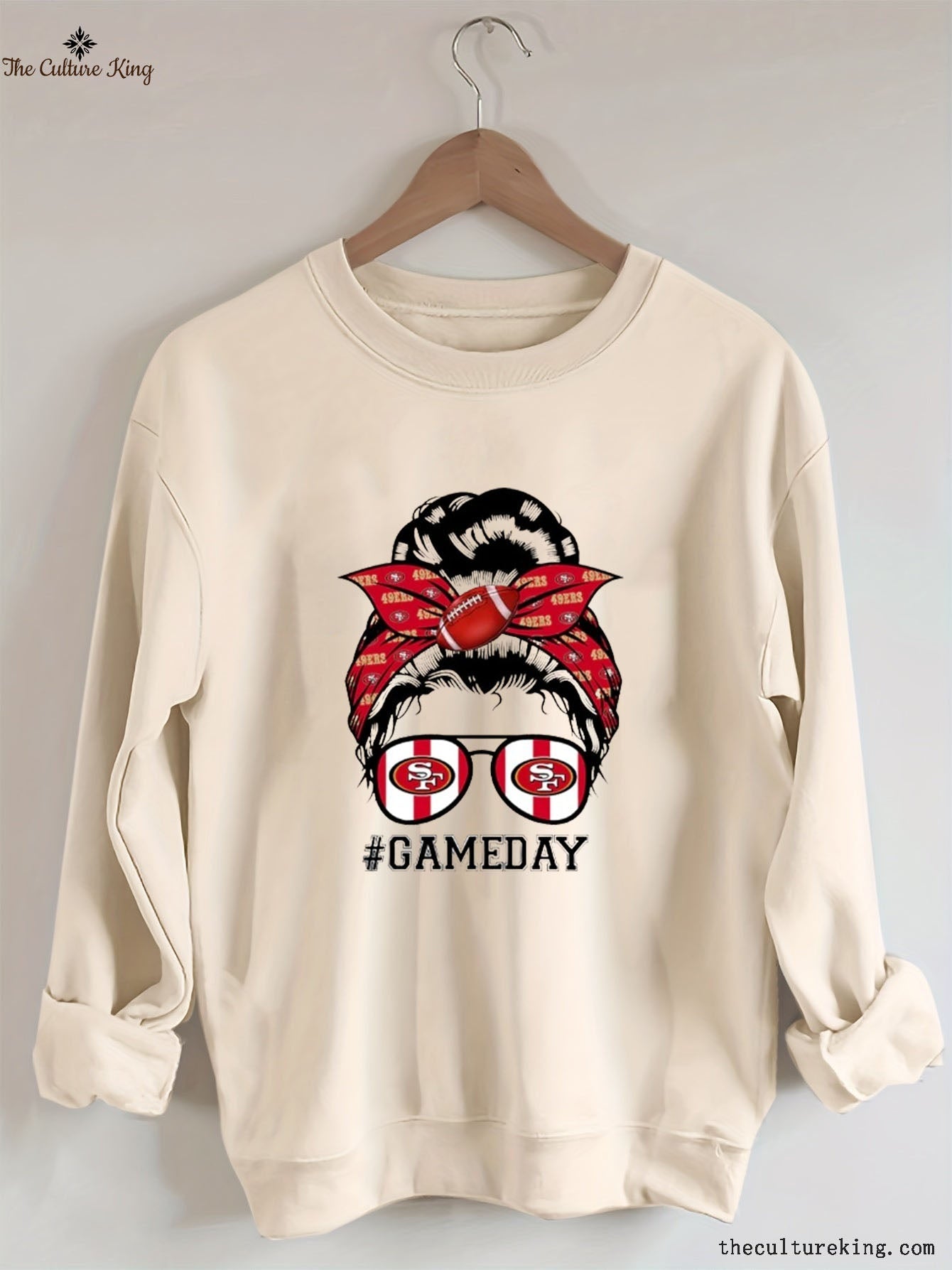 49ers Mom Bun Gameday Football Sweatshirt