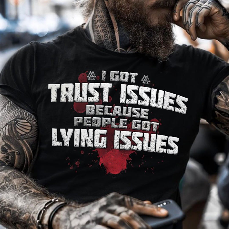 Viking I Got Trust Issues Printed Men's T-shirt