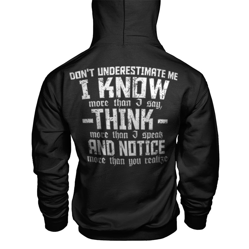 Vikings Don't Underestimate Me I Know Printed Men's Hoodie