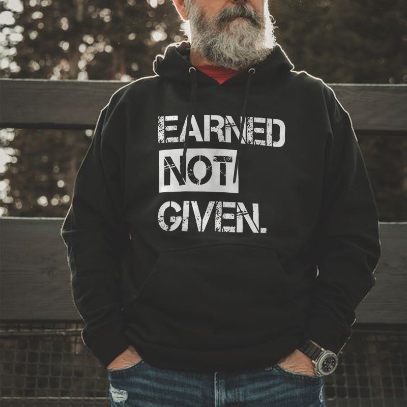 Vikings Earned Not Given Printed Men's Hoodie