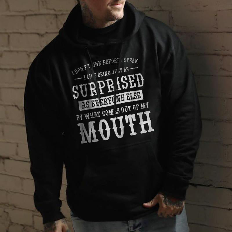 I Don??¡ê¡èt Think Before I Speak Print Classic Black Hoodie