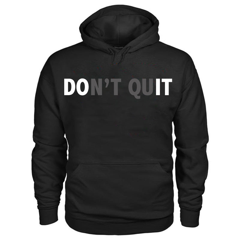 Drawstring Cozy Don't Quit Printed Men's Hoodie