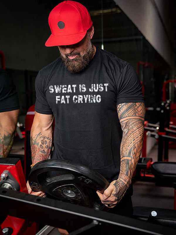 Sweat Is Just Fat Crying Printed Men's T-shirt