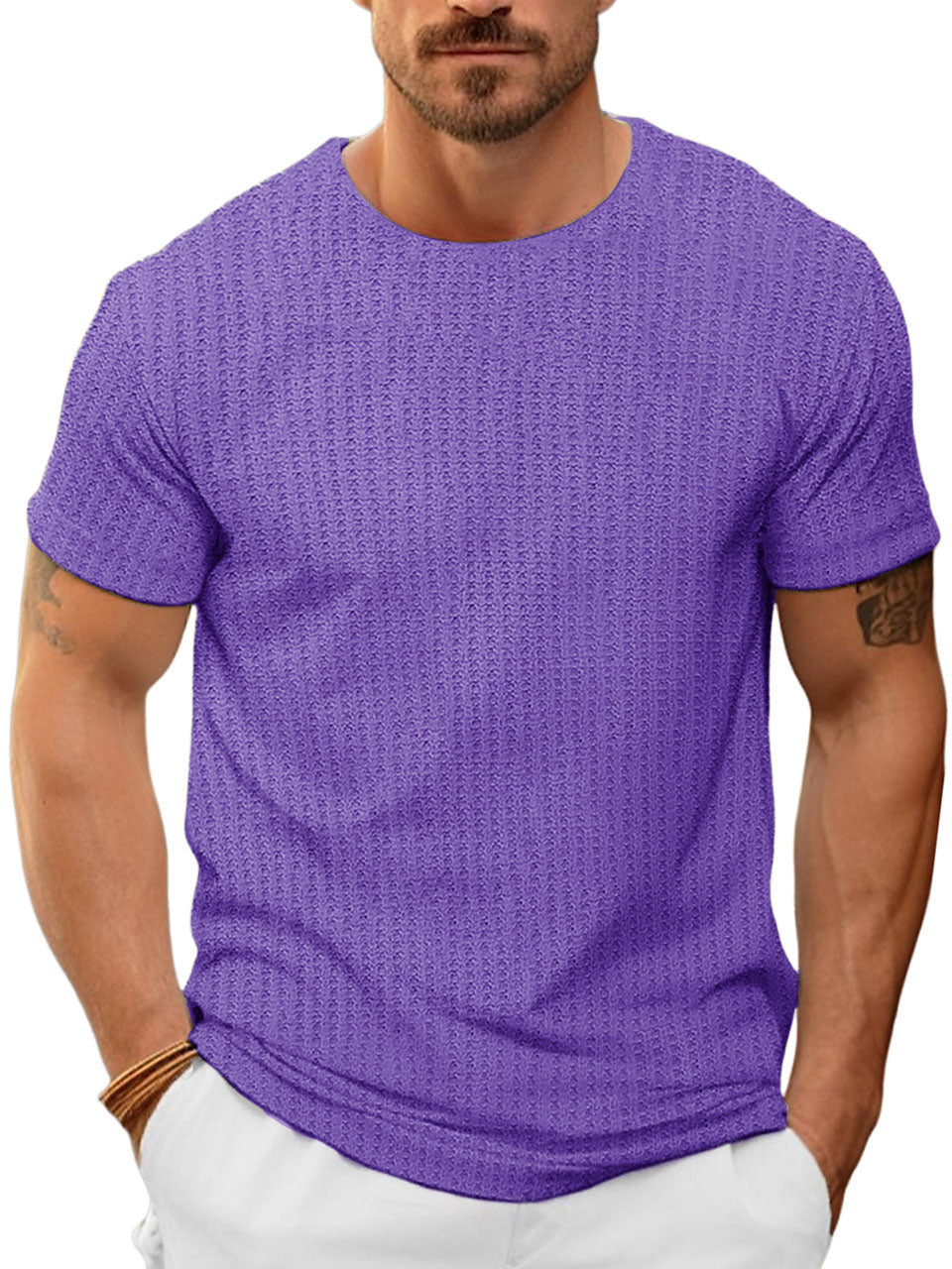 Men's Casual Basic Round Neck Short Sleeve T-Shirt