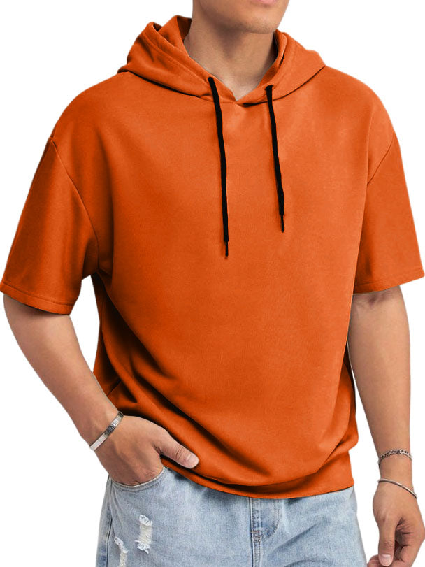 Men's Basic Casual Hooded Short Sleeve T-shirt