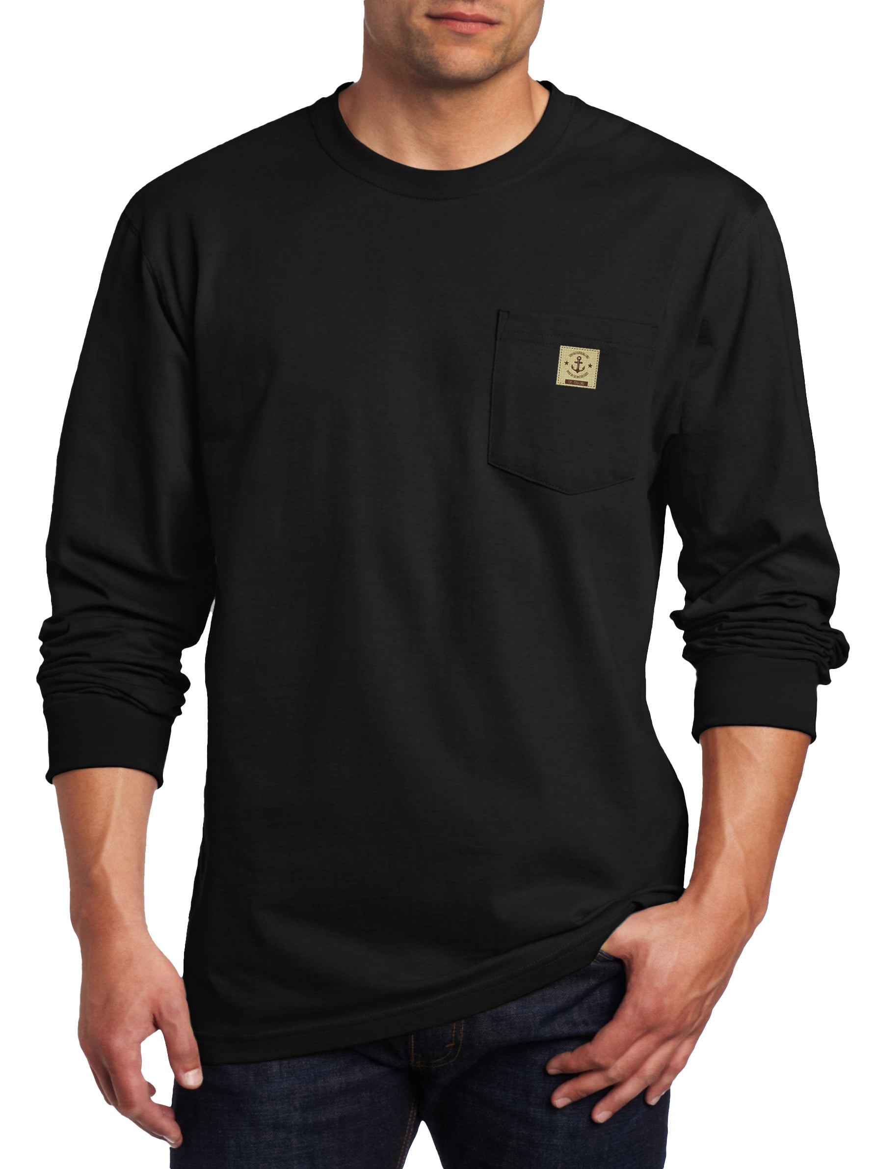 Men's Casual Sports Workwear Bottoming Long Sleeve Pocket T-shirt