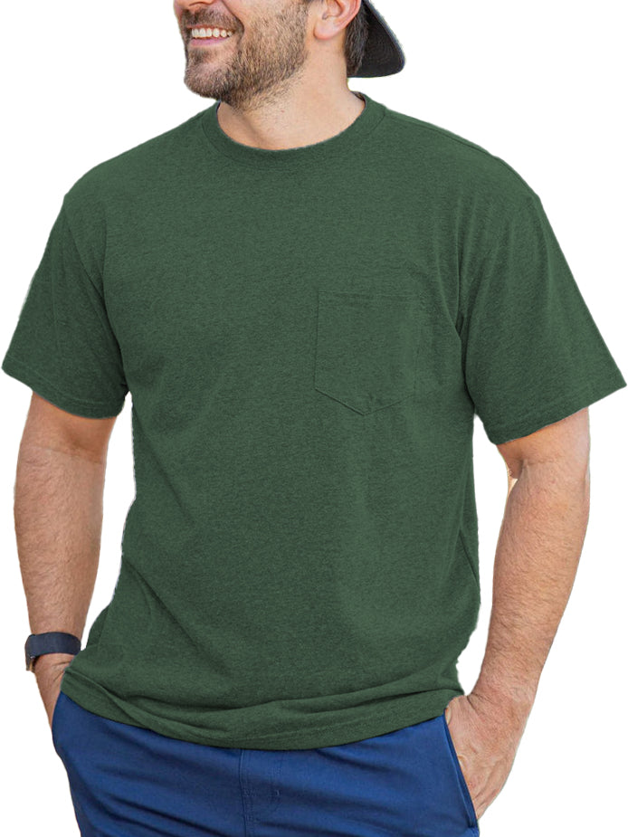 Men's Casual Solid Color Pocket Short Sleeve T-Shirt