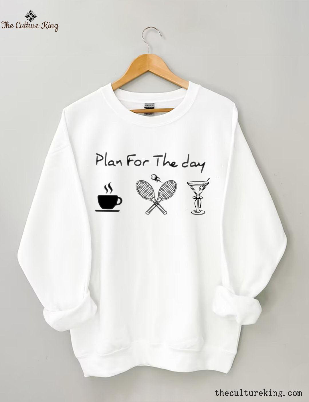 Plan For The Day Coffee Tennis Martini Sweatshirt