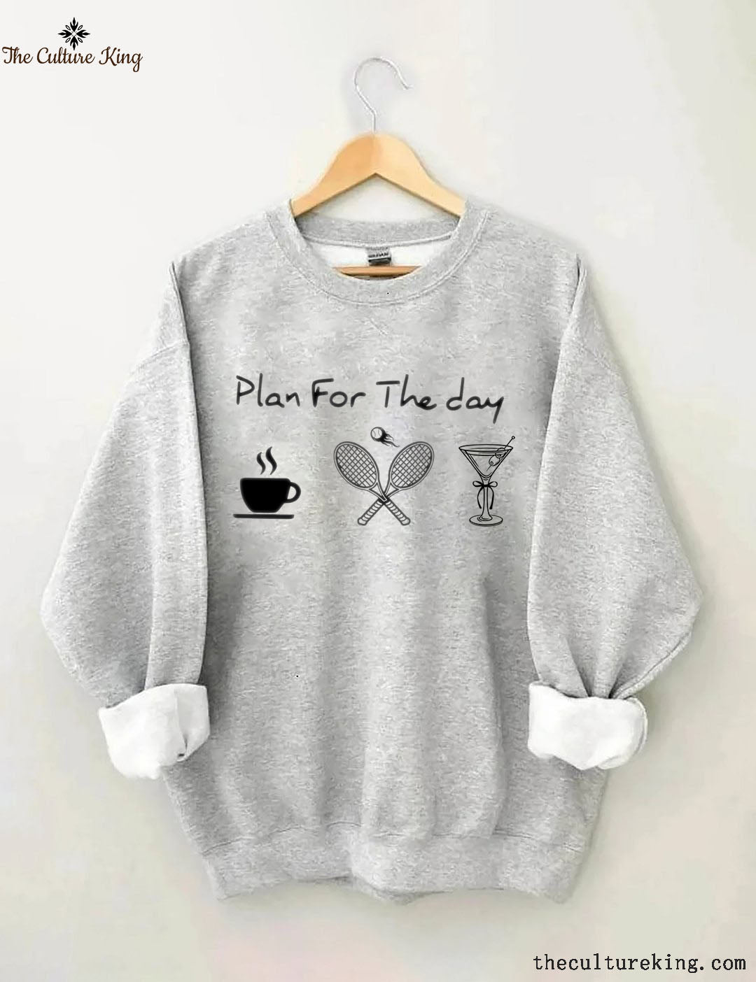 Plan For The Day Coffee Tennis Martini Sweatshirt