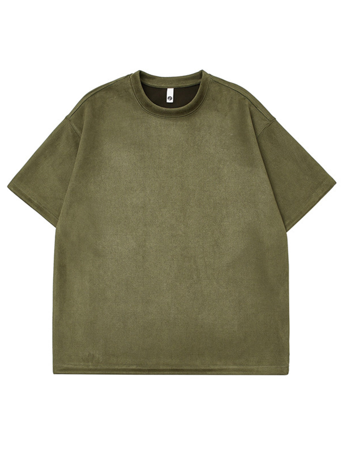 Men's Solid Color Round Neck Suede Short Sleeve T-Shirt