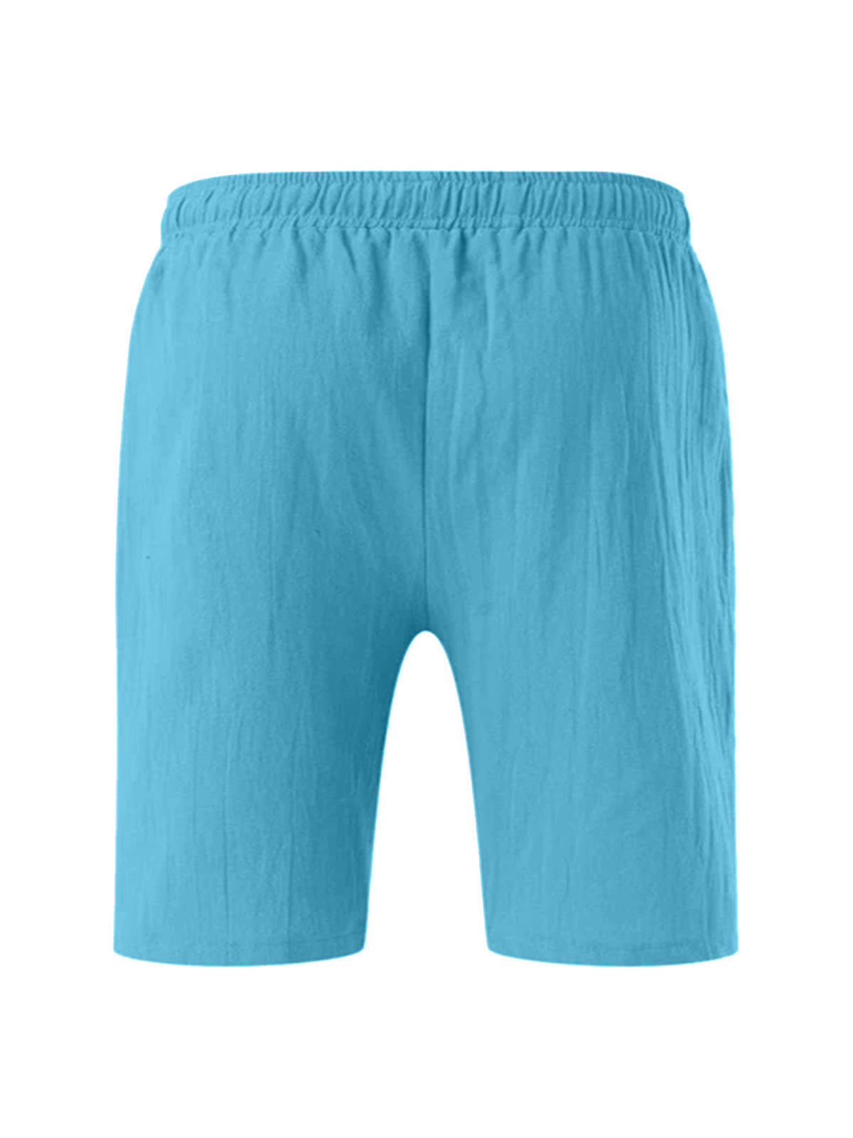 Men's Solid Color Drawstring Breathable Cotton and Linen Beach Shorts