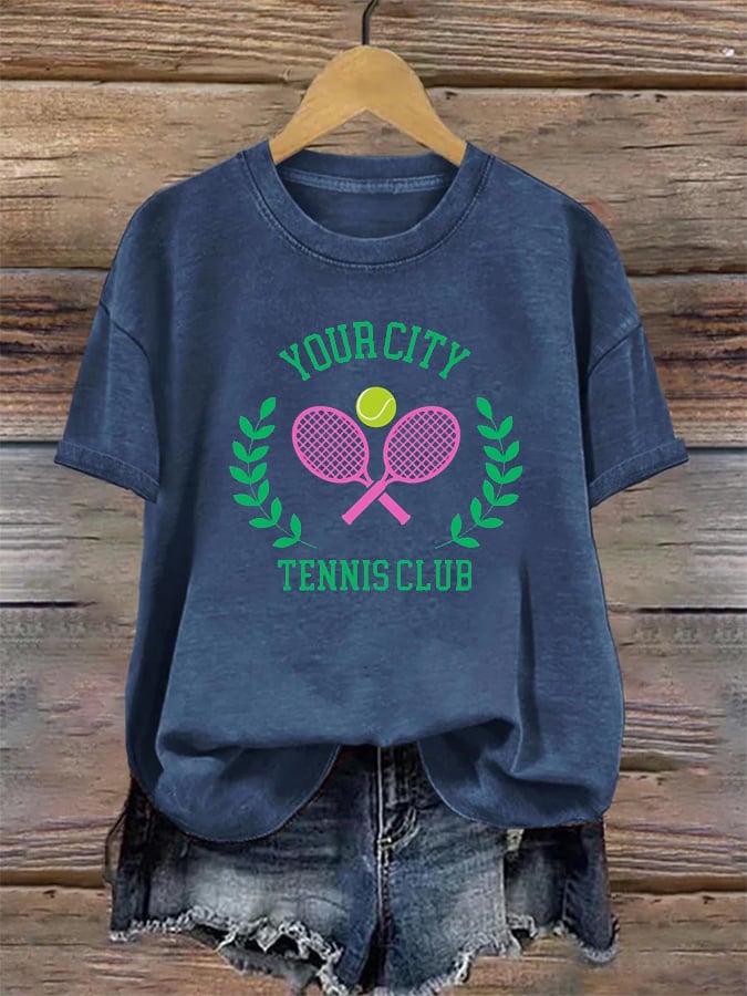 Custom Your City Apres Tennis Print T-shirt