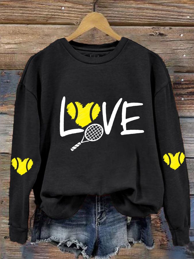 women's love tennis sweatshirt