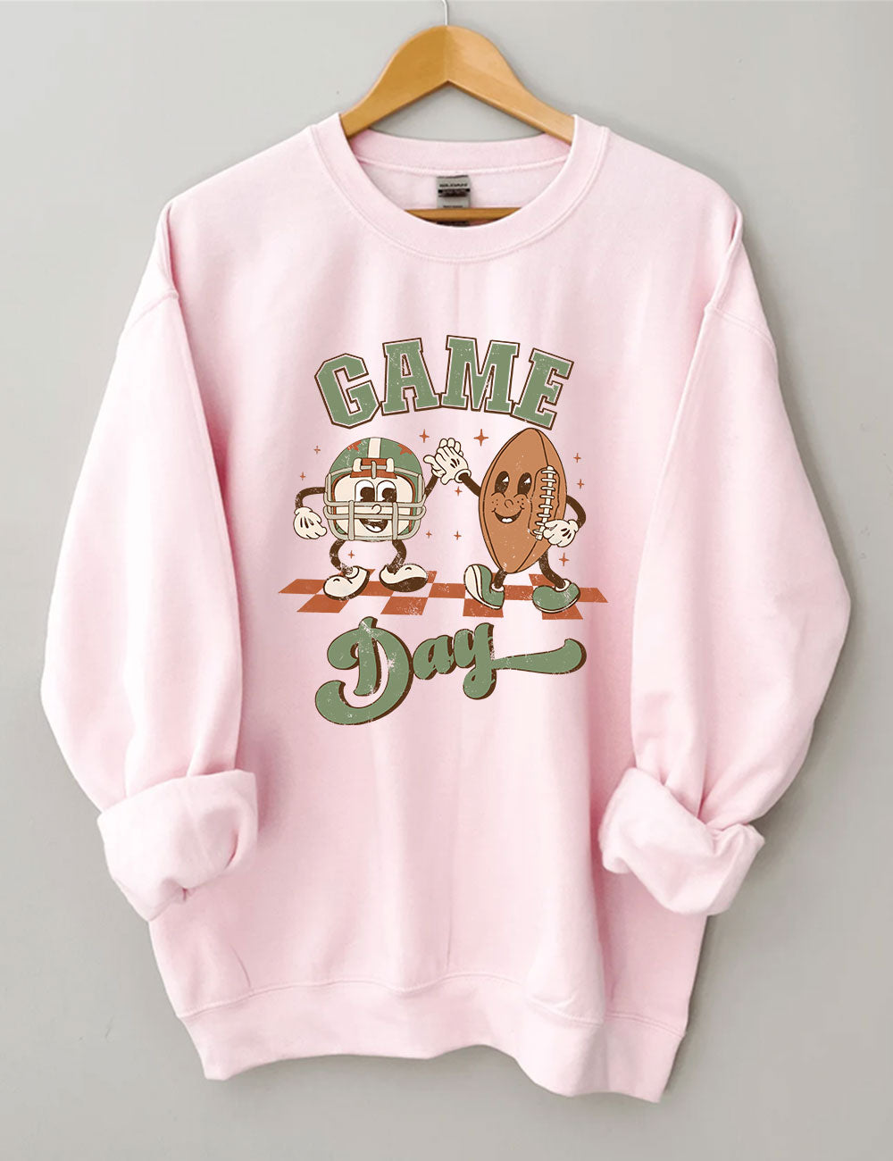 Distressed Retro Game Day Football Sweatshirt