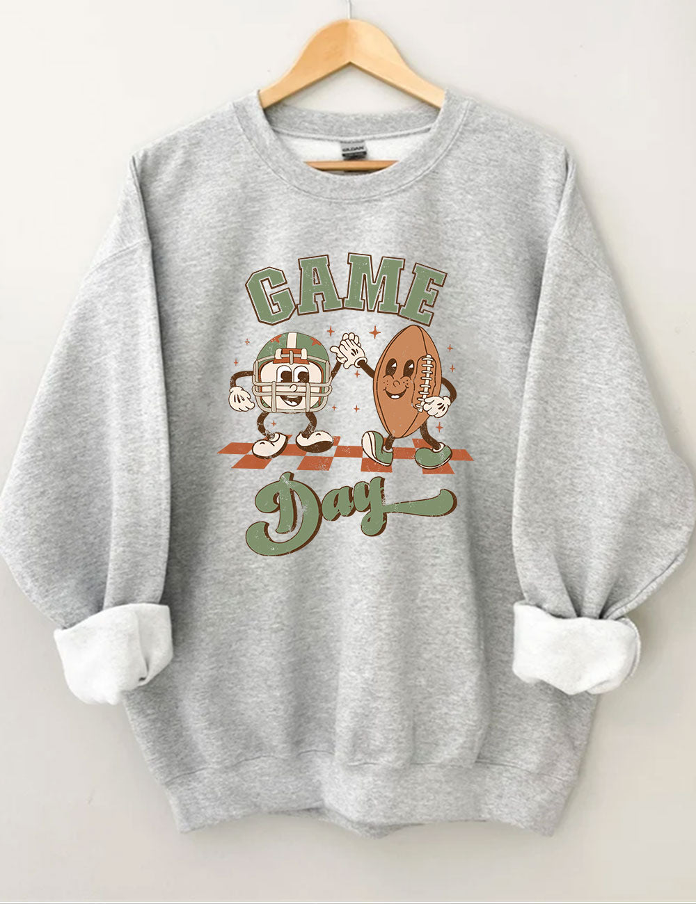 Distressed Retro Game Day Football Sweatshirt