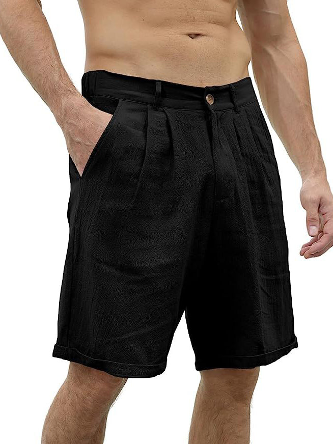 Men's Classic Cotton And Linen Casual Beach Shorts