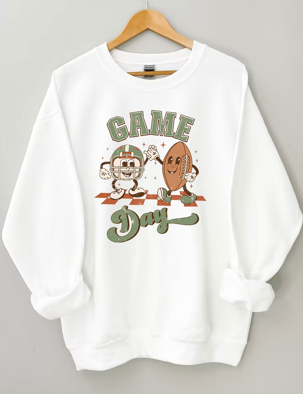 Distressed Retro Game Day Football Sweatshirt