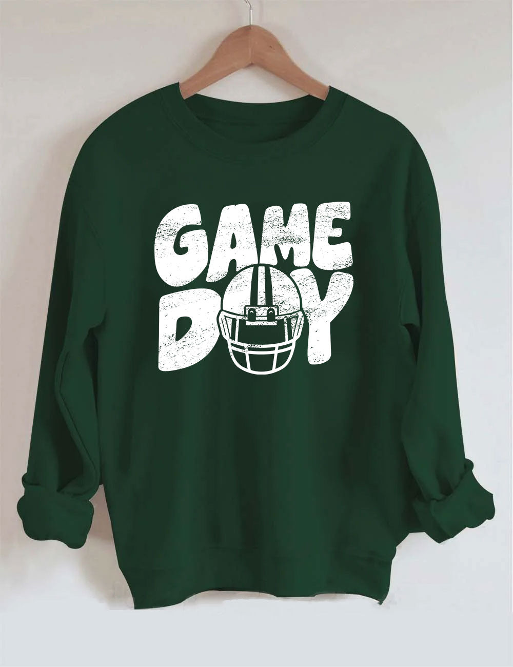 Distressed Helmet Football Game Day Sweatshirt