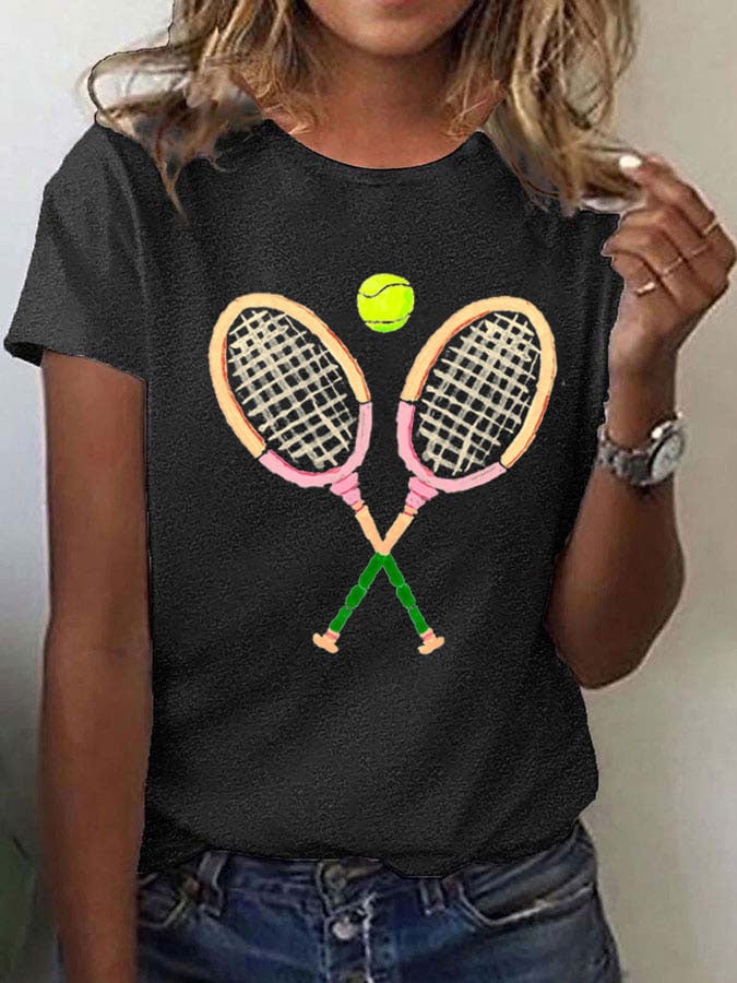 Women's Tennis Fans Print T-Shirt