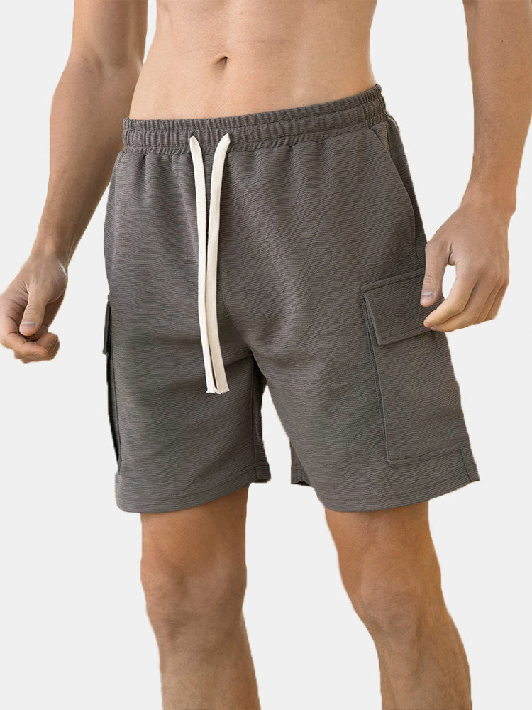 Men's Comfortable Loose Textured Solid Color Shorts