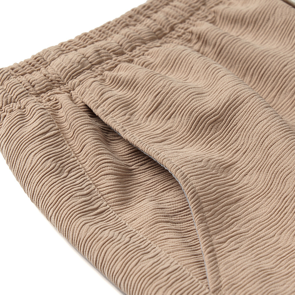 Men's Comfortable Loose Textured Solid Color Shorts