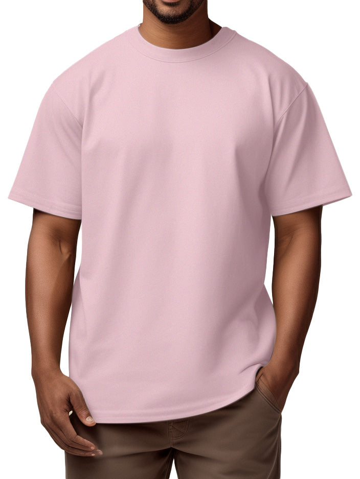 Men's Basic Solid Color Cotton Short-sleeved T-shirt