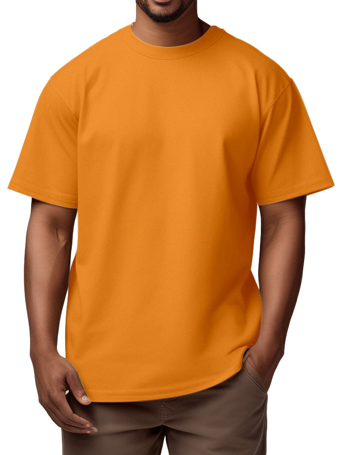 Men's Basic Solid Color Cotton Short-sleeved T-shirt