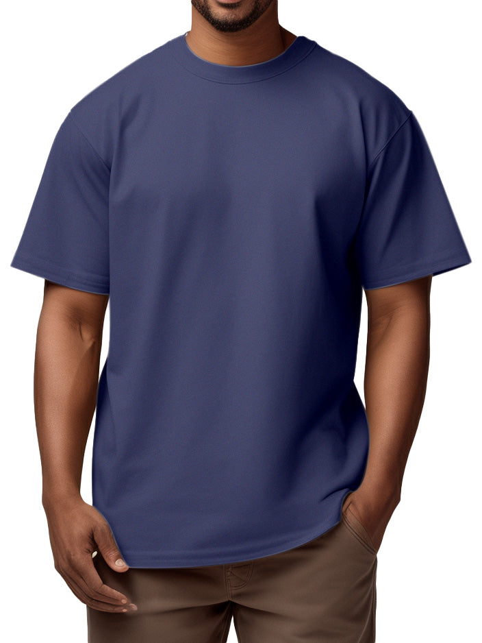 Men's Basic Solid Color Cotton Short-sleeved T-shirt