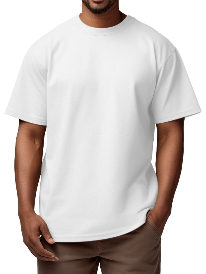 Men's Basic Solid Color Cotton Short-sleeved T-shirt